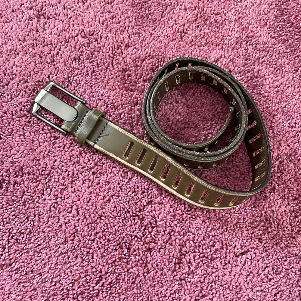 Linea Pelle olive/khaki leather belt- S